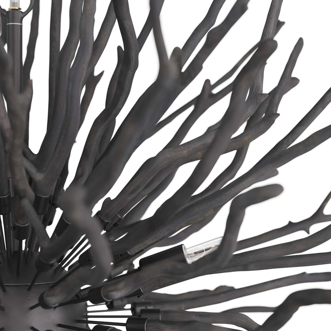 Black Wood Round chandelier - Onda Nest for dining room view 3