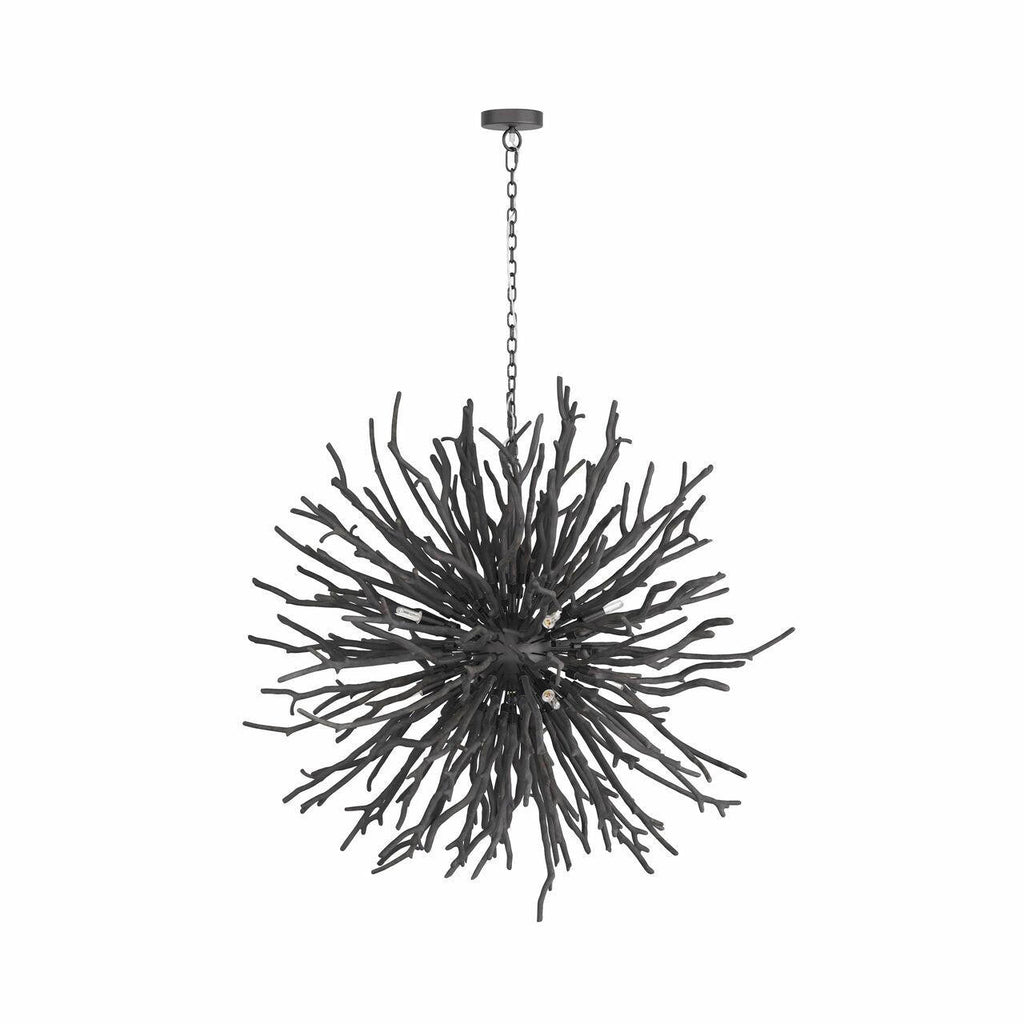Black Wood Round chandelier - Onda Nest for dining room view 1