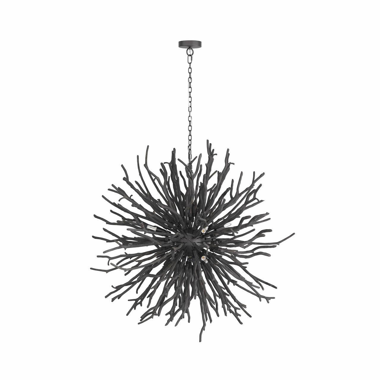 Black Wood Round chandelier - Onda Nest for dining room view 1