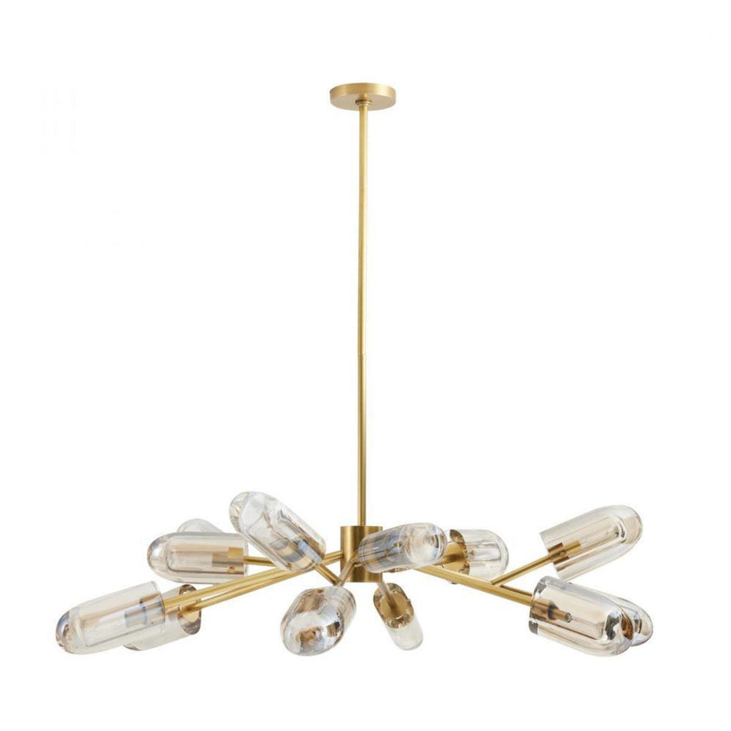 Antique Brass Crystal Candle chandelier - Viola Meadow for dining room view 1