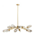 Antique Brass Crystal Candle chandelier - Viola Meadow for dining room view 1