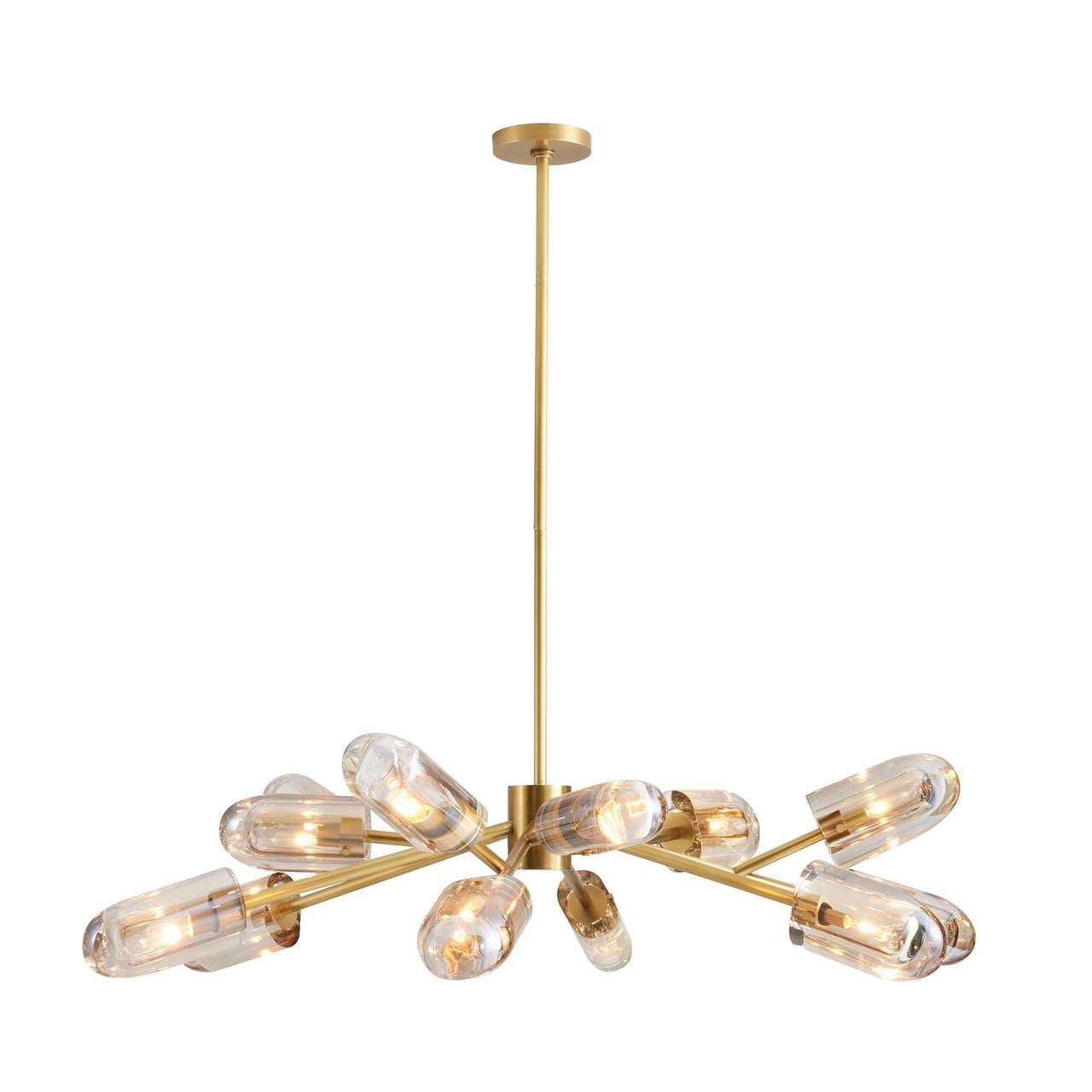 Antique Brass Crystal Candle chandelier - Viola Meadow for dining room view 3
