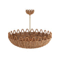Antique Brass Rattan Round chandelier - Kairo Nest for dining room view 1