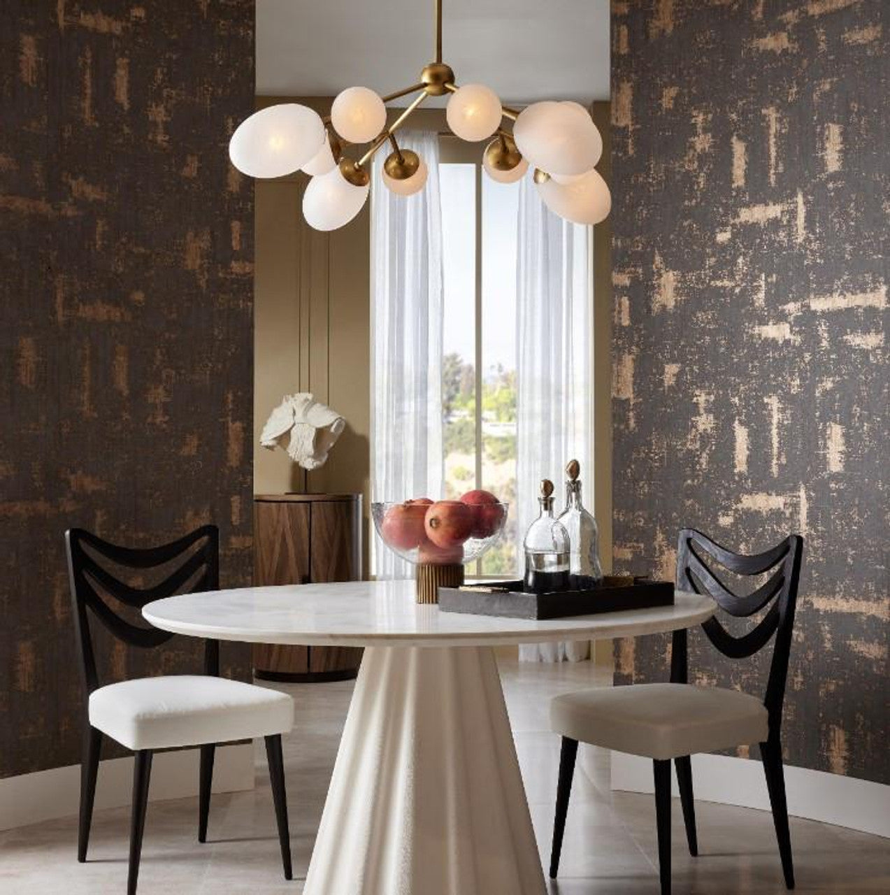 Clear Glass chandelier - Yule Peak for dining room view 2