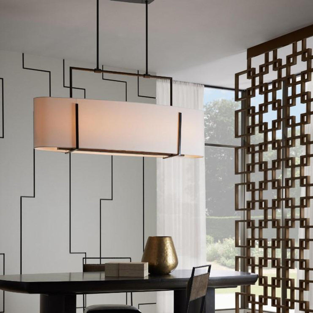 Black Steel Linear chandelier - Celia Peak for dining room view 2