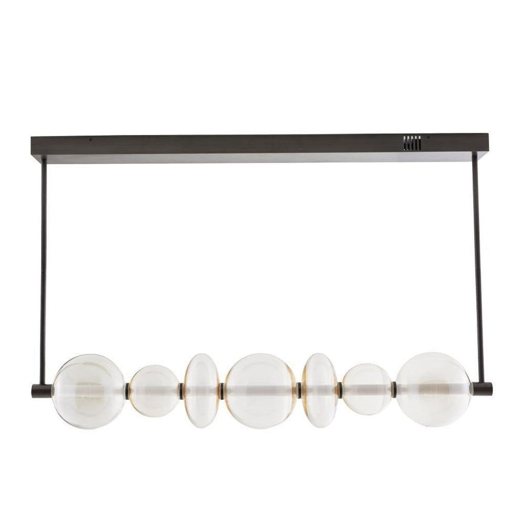 White Acrylic Linear chandelier - Alden Peak for dining room view 1