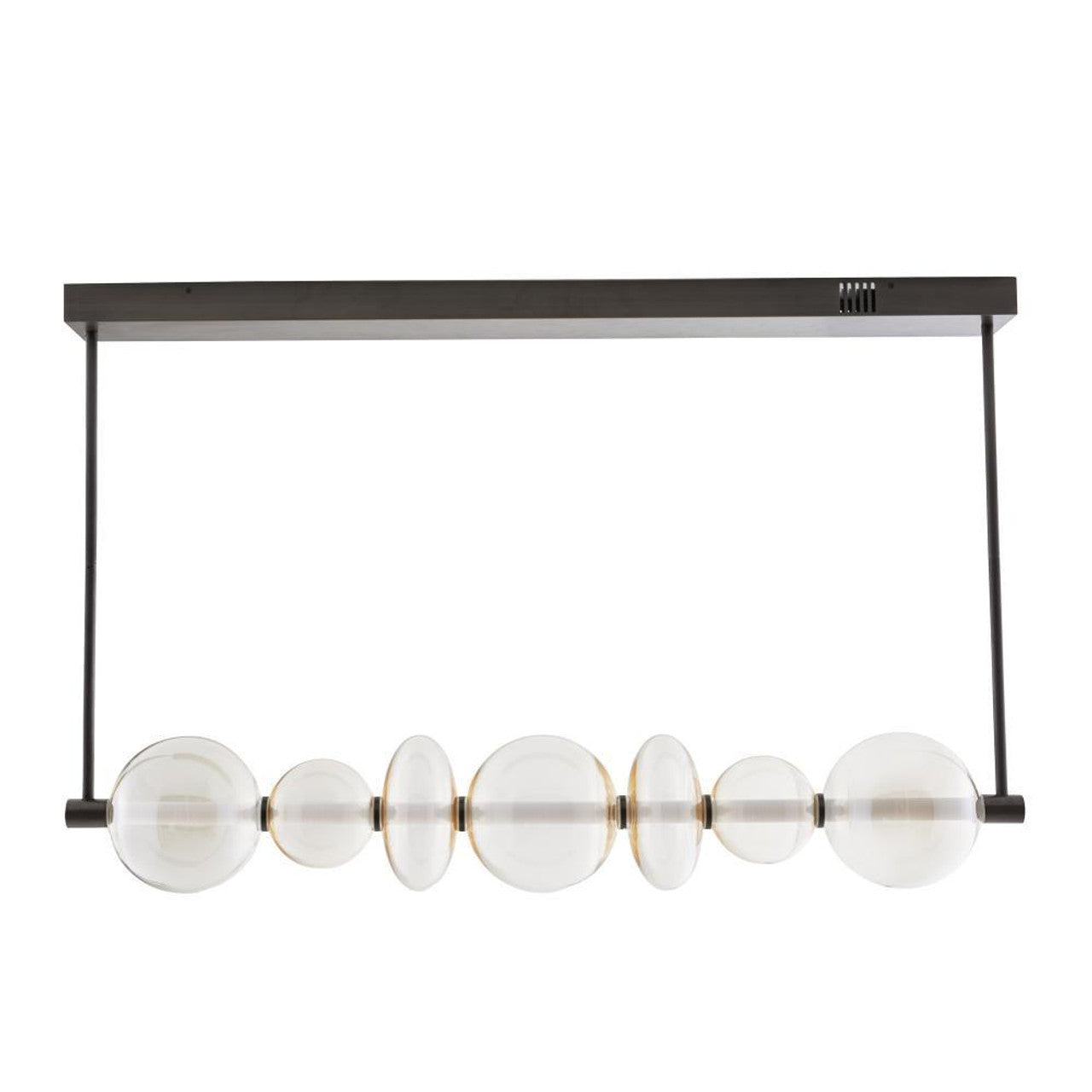 White Acrylic Linear chandelier - Alden Peak for dining room view 1