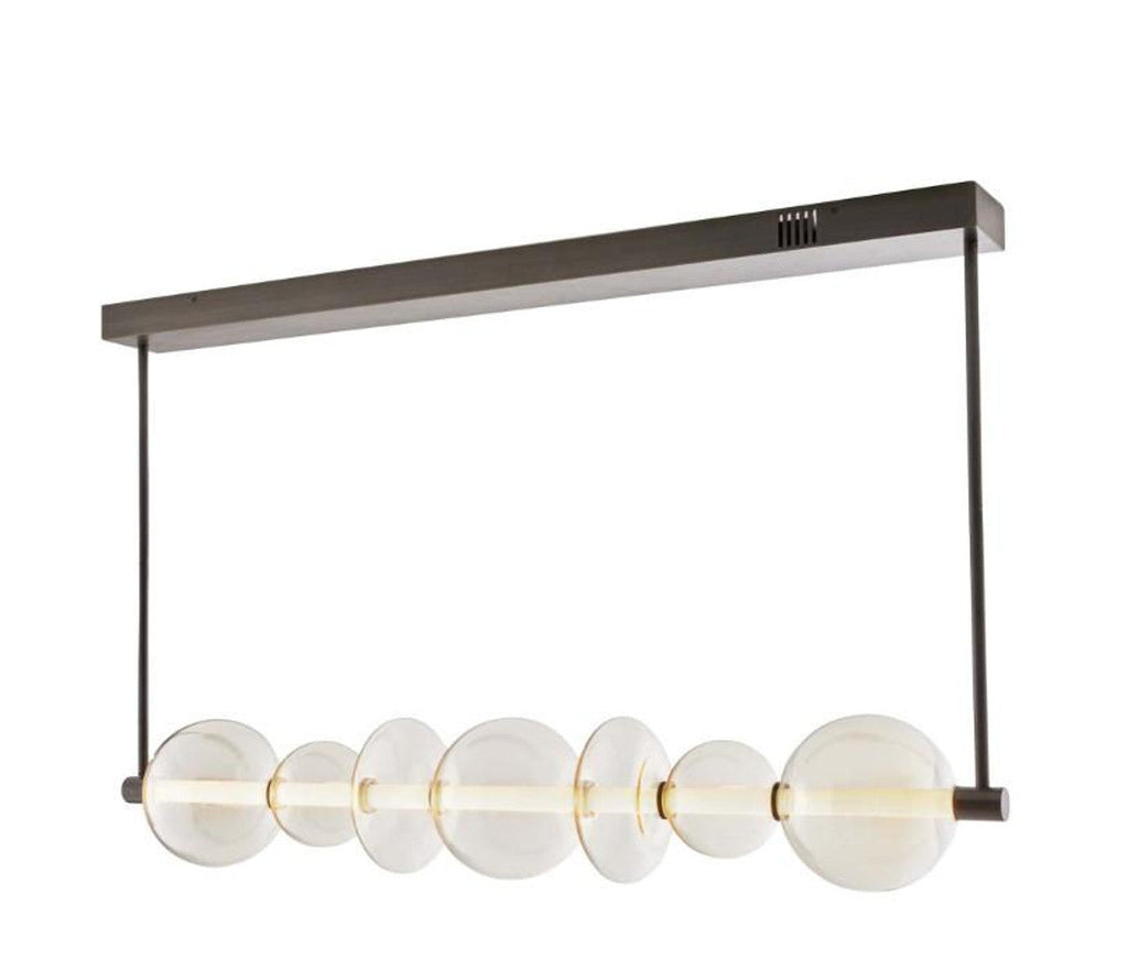 White Acrylic Linear chandelier - Alden Peak for dining room view 3