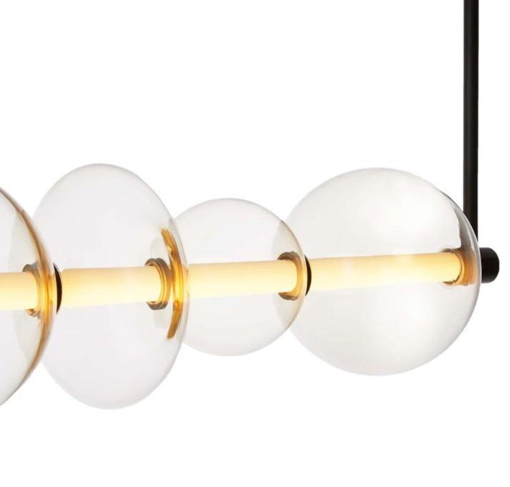 White Acrylic Linear chandelier - Alden Peak for dining room view 5
