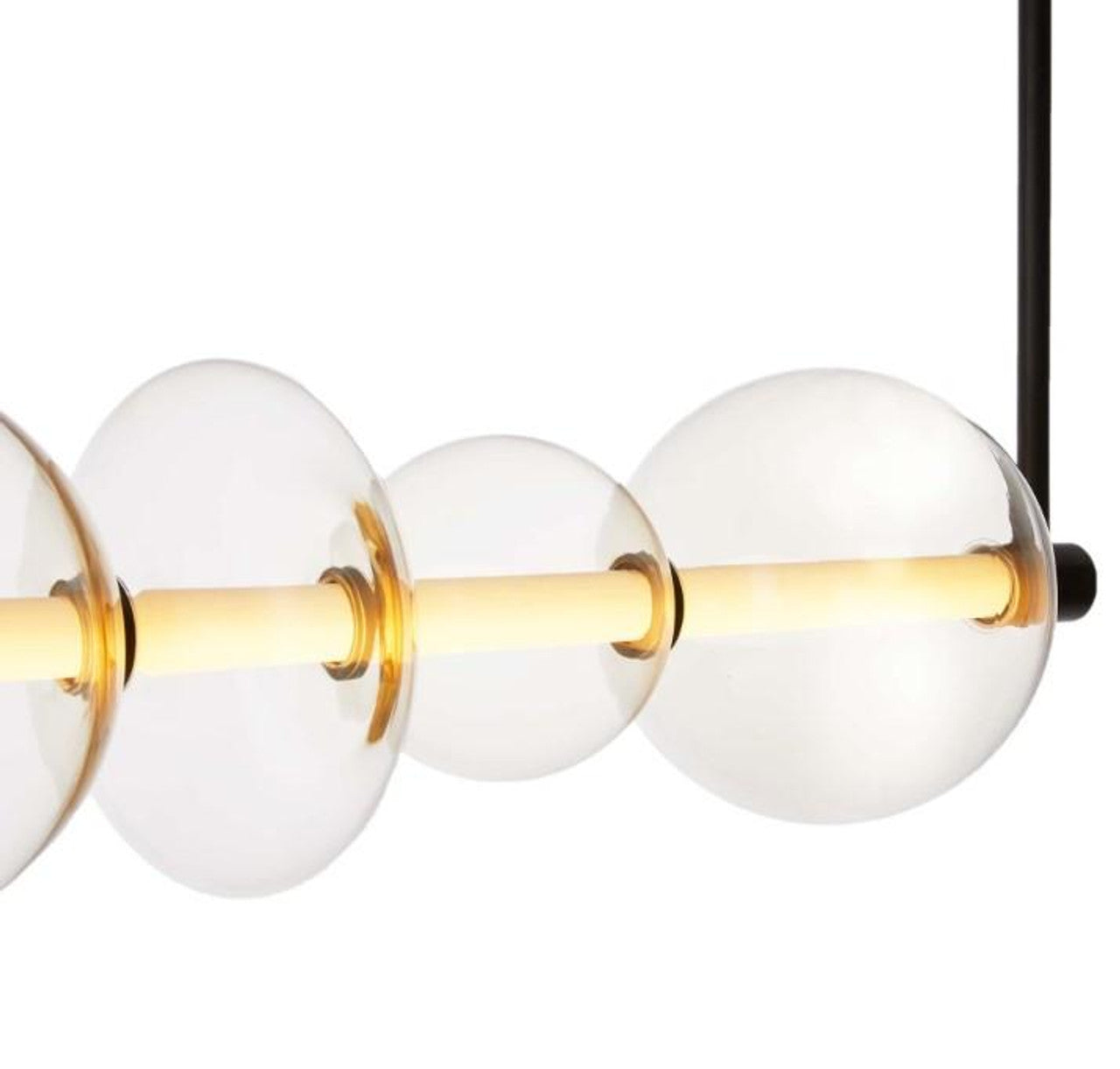 White Acrylic Linear chandelier - Alden Peak for dining room view 5
