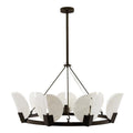 White Alabaster chandelier - Zinnia Peak for dining room view 1