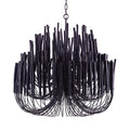 Black Wood Tiered chandelier - Evren Meadow for dining room view 1