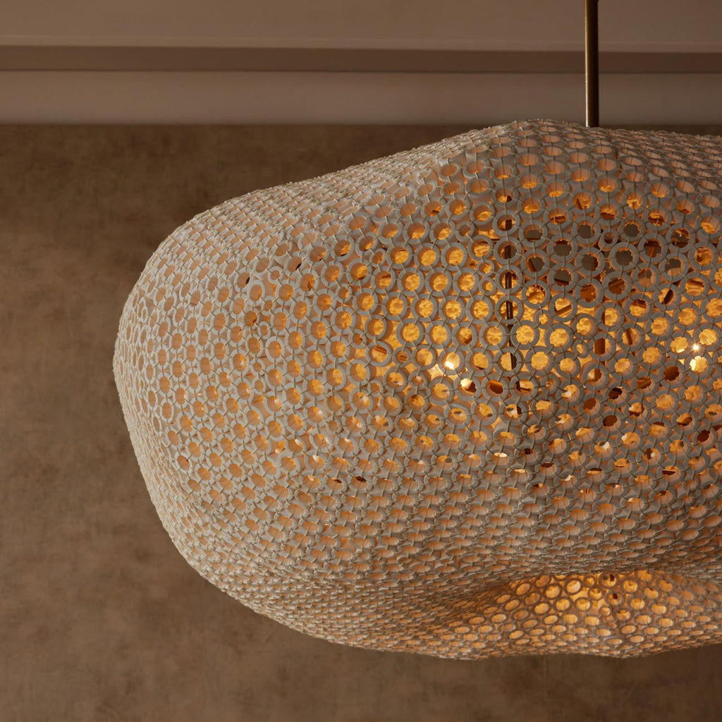 Black Rattan Round chandelier - Petra Nest for dining room view 7