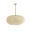Antique Brass Wood Round chandelier - Rumi Nest for dining room view 1