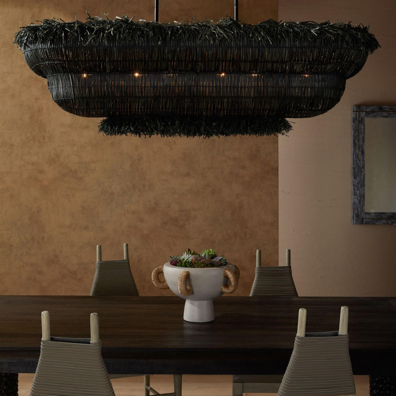 Black Iron chandelier - Evren Nest for dining room view 8