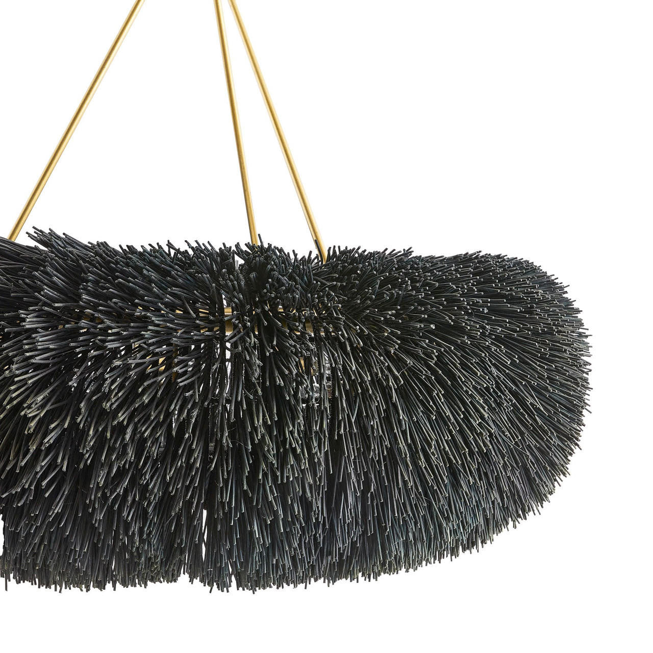 Black Rattan Round chandelier - Petra Nest for dining room view 3