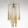 Brass Acrylic chandelier - Linnea Stone for dining room view 1