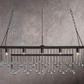 Brass Crystal Linear chandelier - Vale Point for dining room view 1