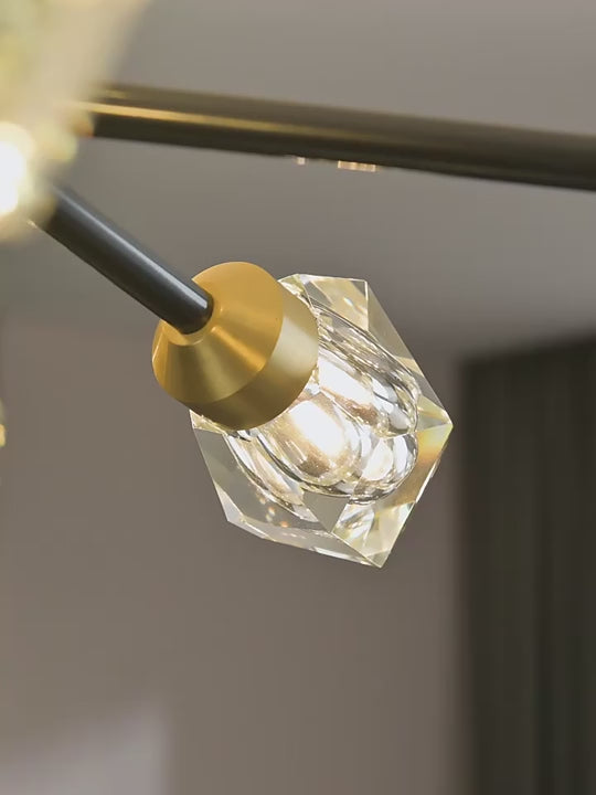 Black Crystal Branch chandelier - Onda Bay for dining room view 2