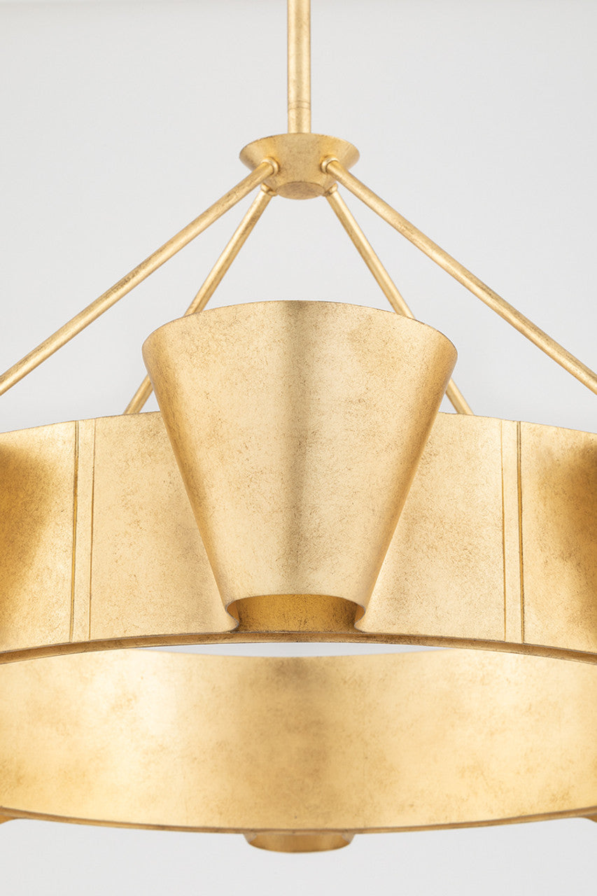 Gold Glass Linear chandelier - Kaia Gleam for dining room view 7