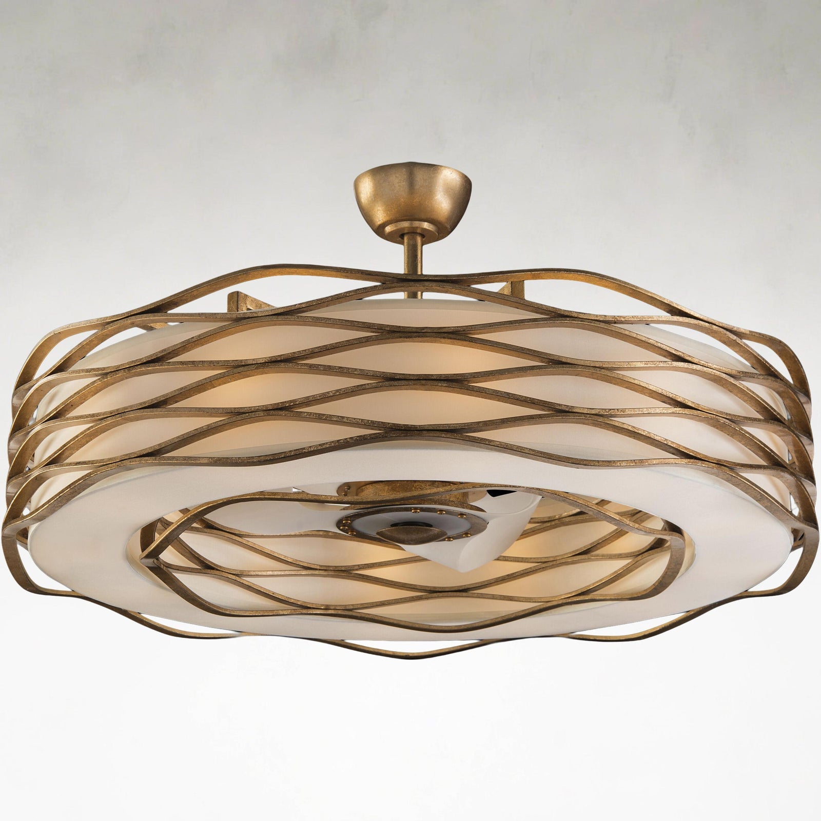 Gold Iron Linear chandelier - Selene Ray for dining room view 1
