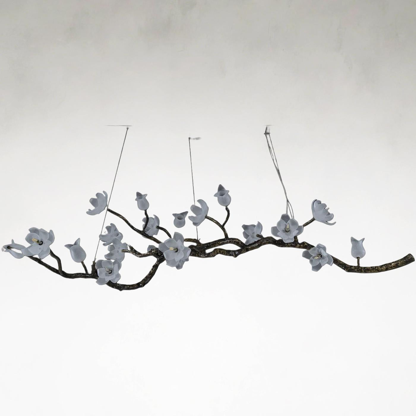 Bronze Acrylic chandelier - Yara Stone for dining room view 4