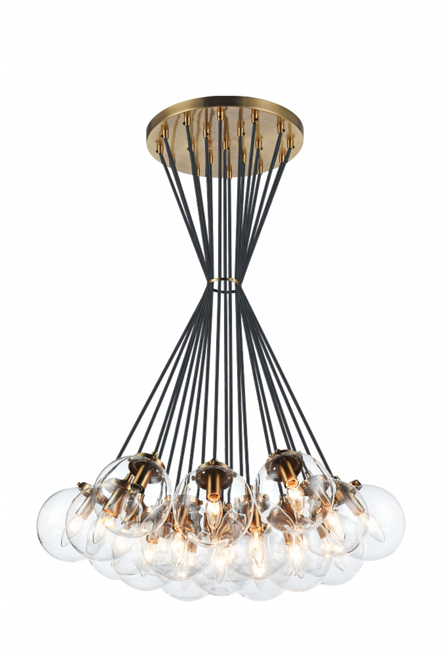 Chrome Metal chandelier - Una Dawn for dining room view 2