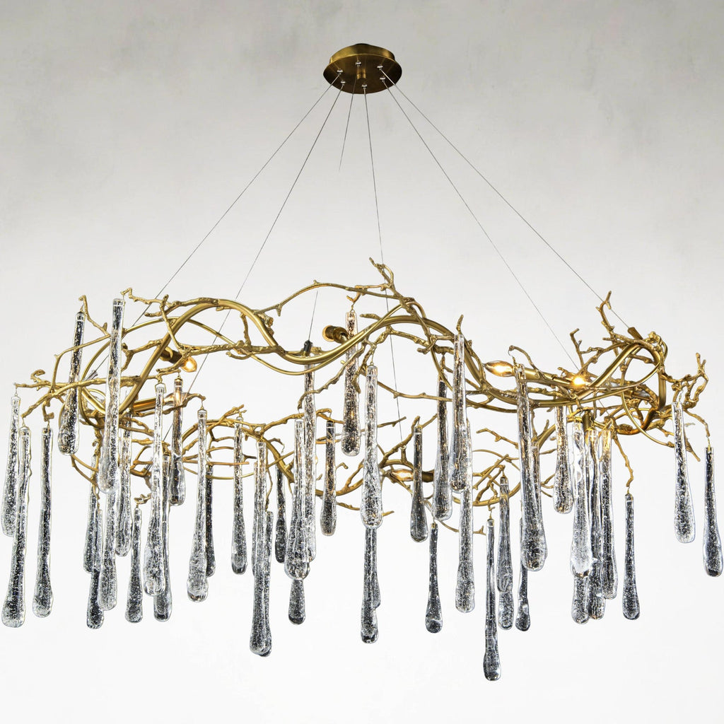 Brass Acrylic chandelier - Aster Ray for dining room view 1