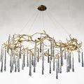 Brass Acrylic chandelier - Aster Ray for dining room view 1