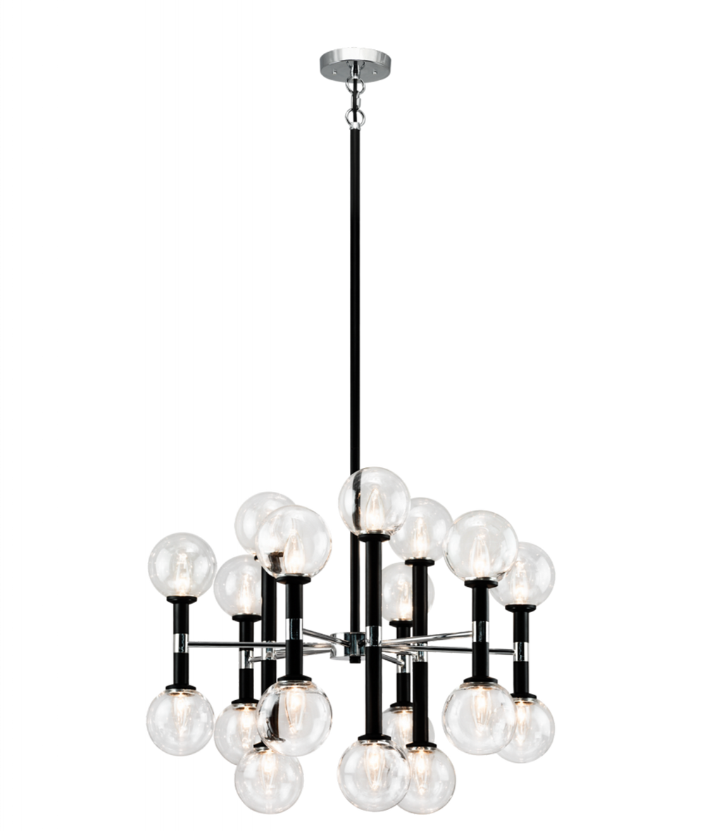 Stellar Chandelier, 18-Light, Black, 25.63"W (C75318BKCL 305UT80)