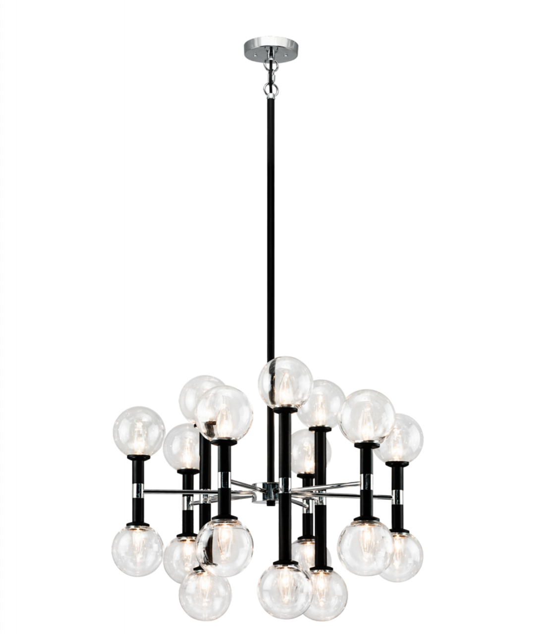 The Bougie Chandelier, 19-Light, Chrome, 29.5"W (C63019CHOP 305UQ8E)