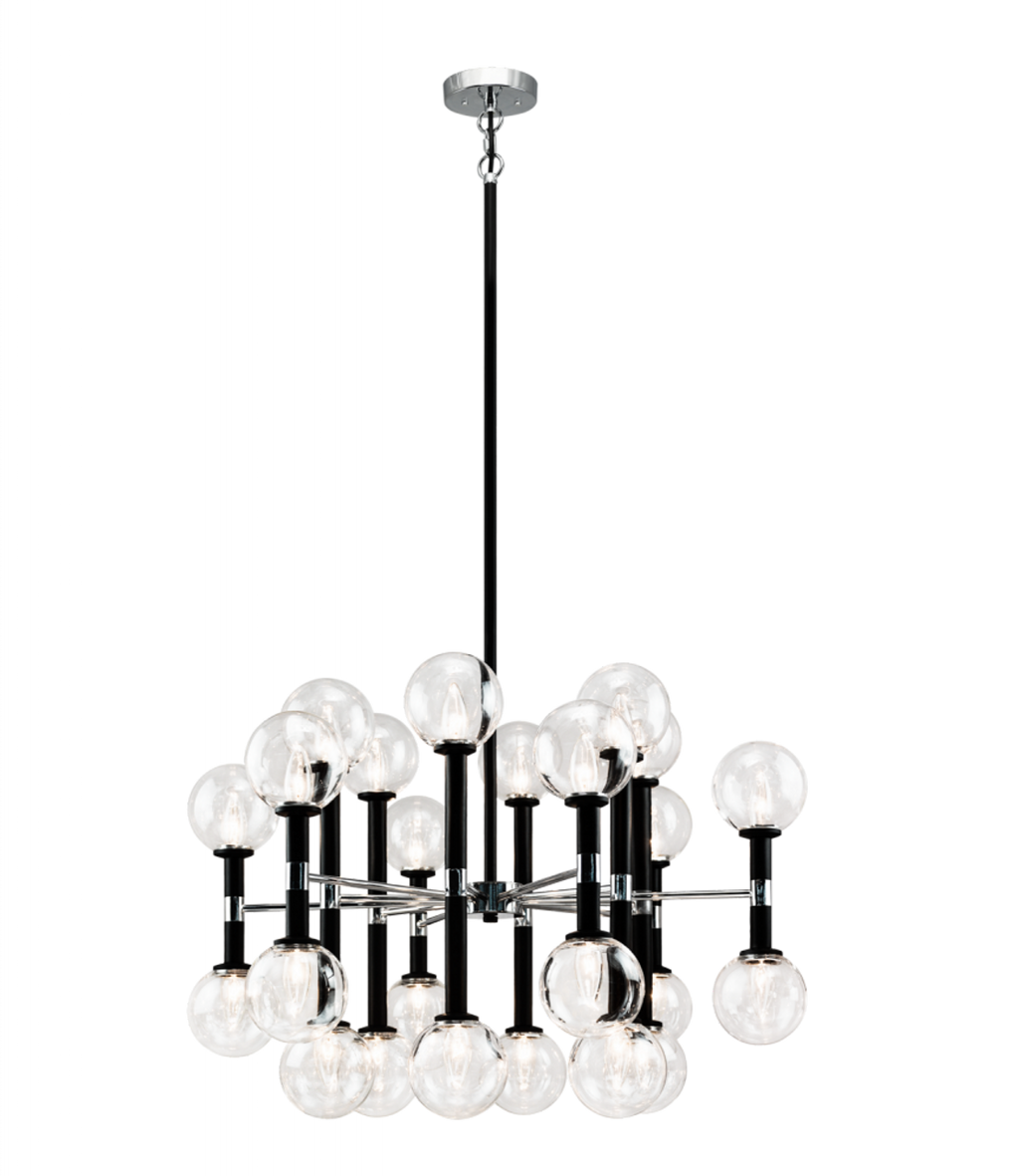 White Glass Candle chandelier - Dune Gleam for dining room view 2