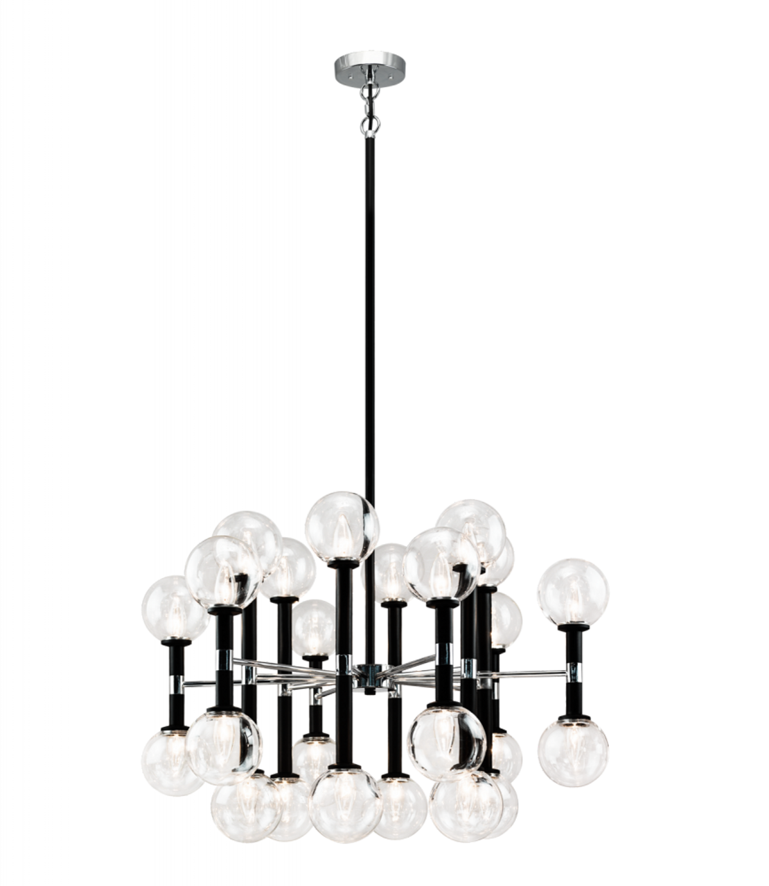 White Glass Candle chandelier - Dune Gleam for dining room view 2