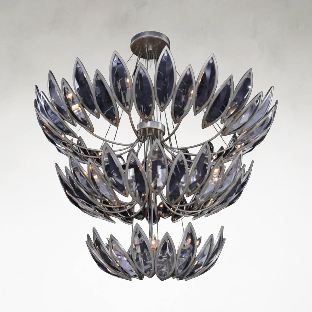 Clear Crystal Tiered chandelier - Maia Stone for dining room view 1