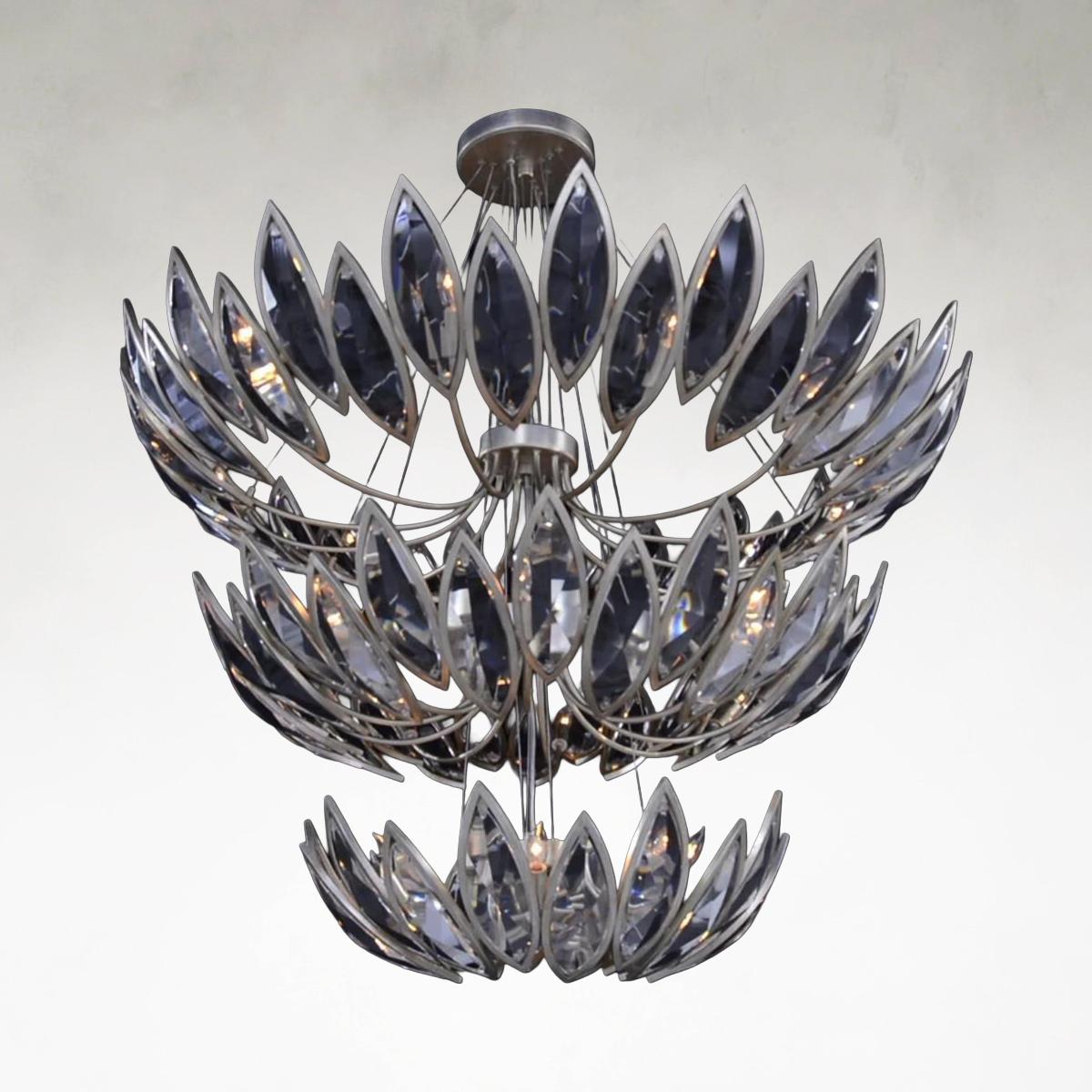 Clear Crystal Tiered chandelier - Maia Stone for dining room view 1