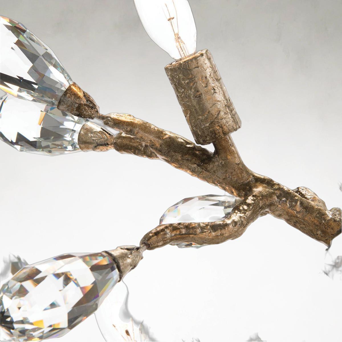 Silver Crystal Linear chandelier - Celeste Ray for dining room view 7
