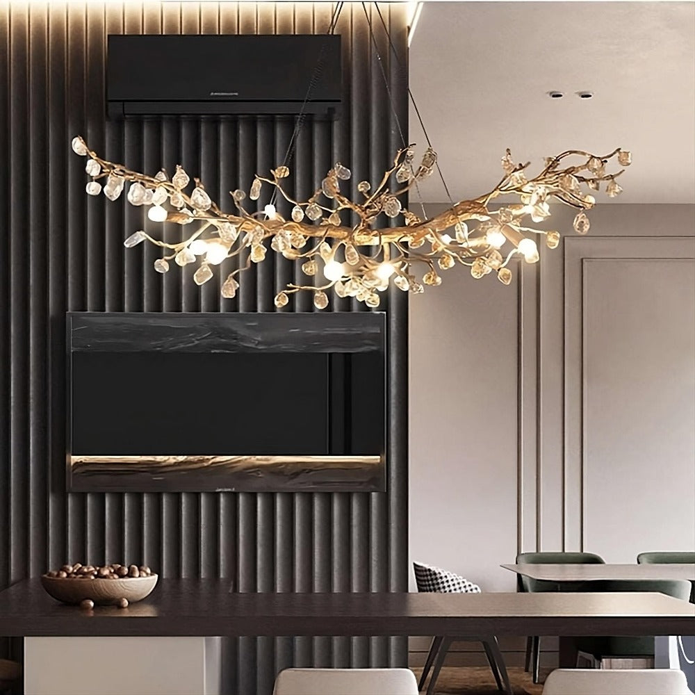 Clear Crystal chandelier - Gemma Court for dining room view 2