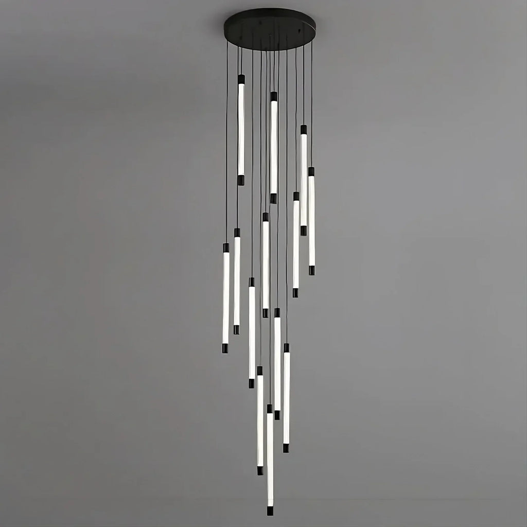 Black Acrylic chandelier - Una Bay for dining room view 2