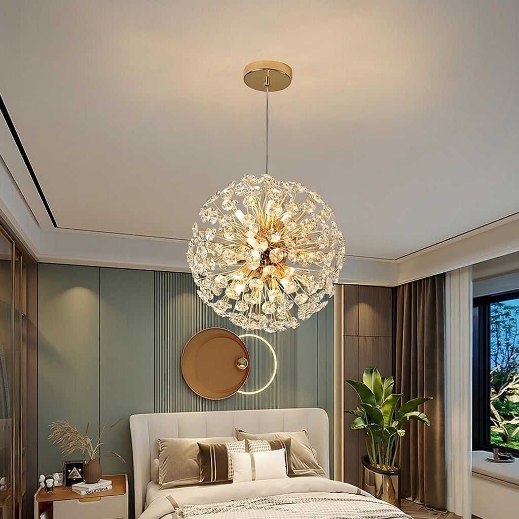 Clear Crystal Round chandelier - Lumen House for dining room view 2