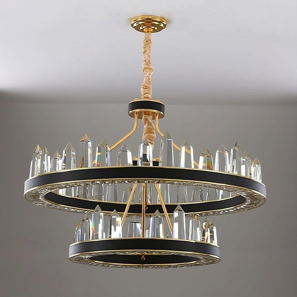 Clear Crystal Tiered chandelier - Pavia Bay for dining room view 1