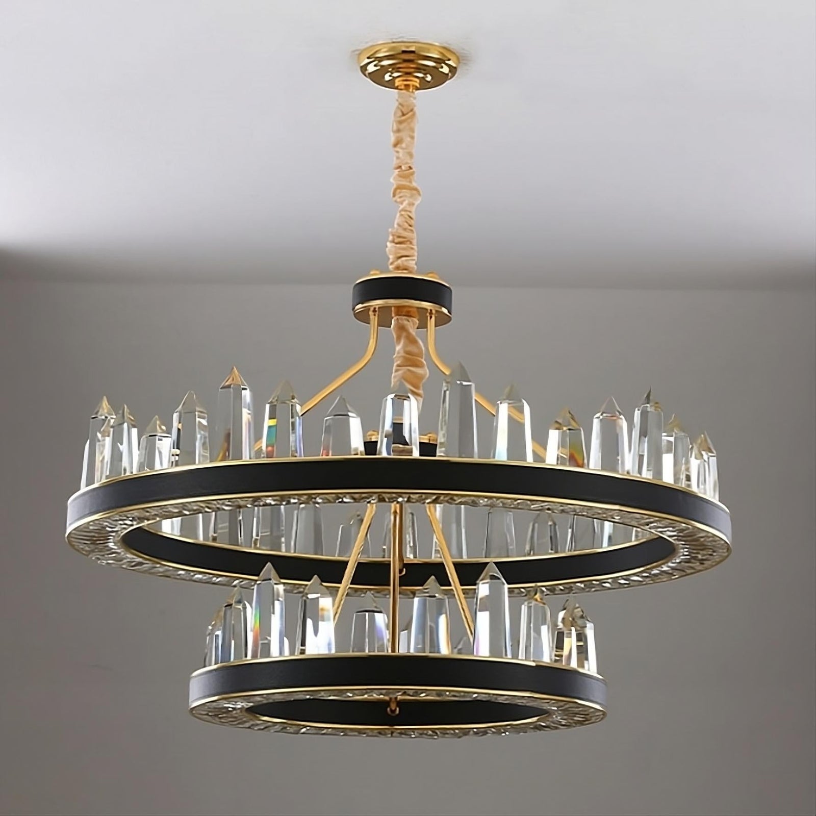 Clear Crystal Tiered chandelier - Pavia Bay for dining room view 1