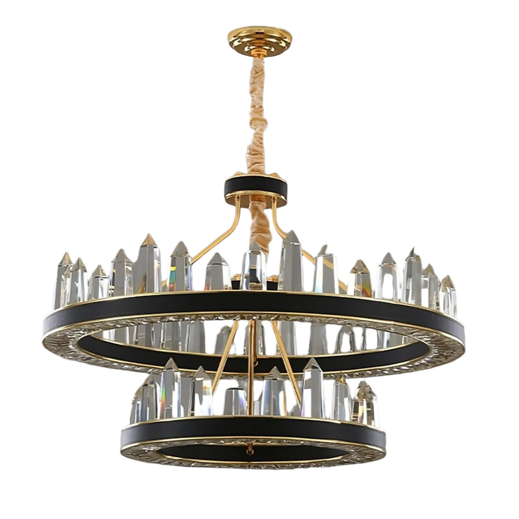 Clear Crystal Tiered chandelier - Pavia Bay for dining room view 11