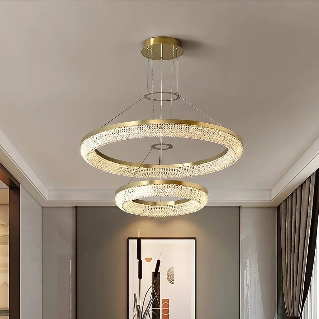 Clear Crystal Round chandelier - Faye House for dining room view 3