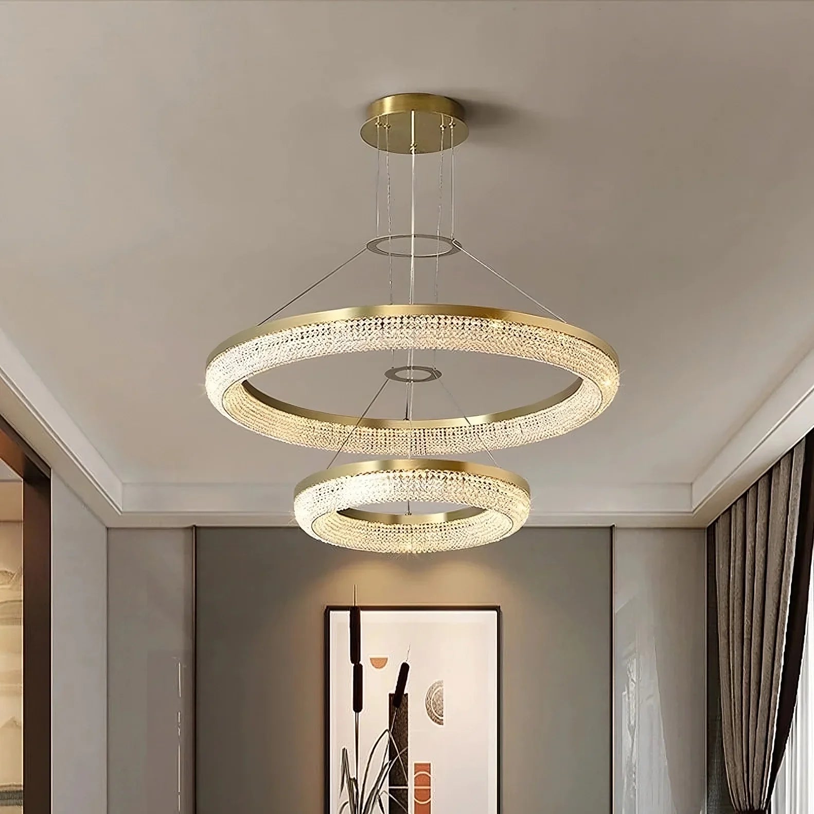 Clear Crystal Round chandelier - Faye House for dining room view 3