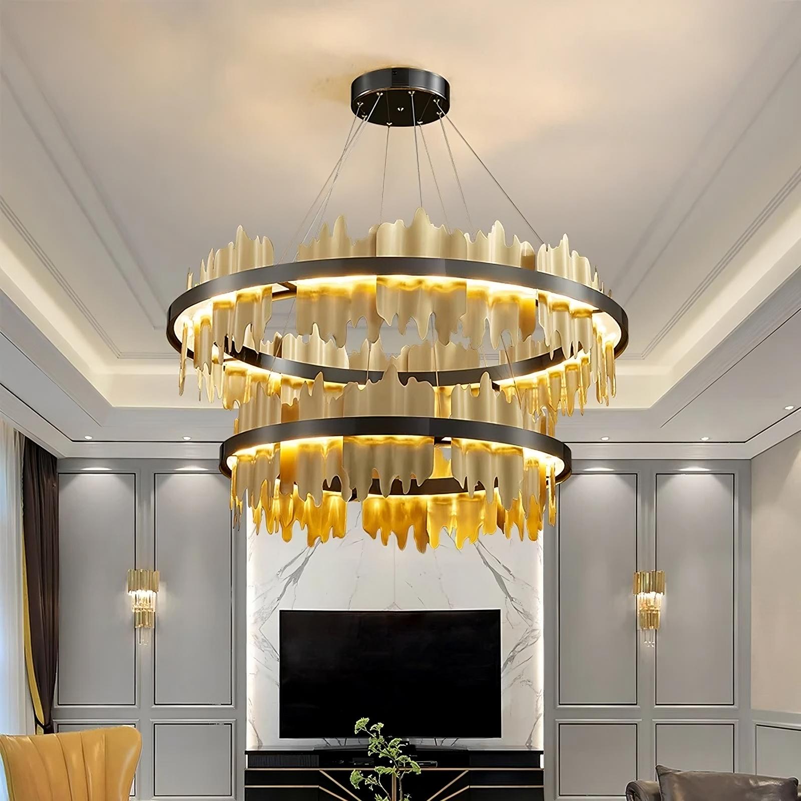Brass Brass Tiered chandelier - Vesper House for dining room view 1