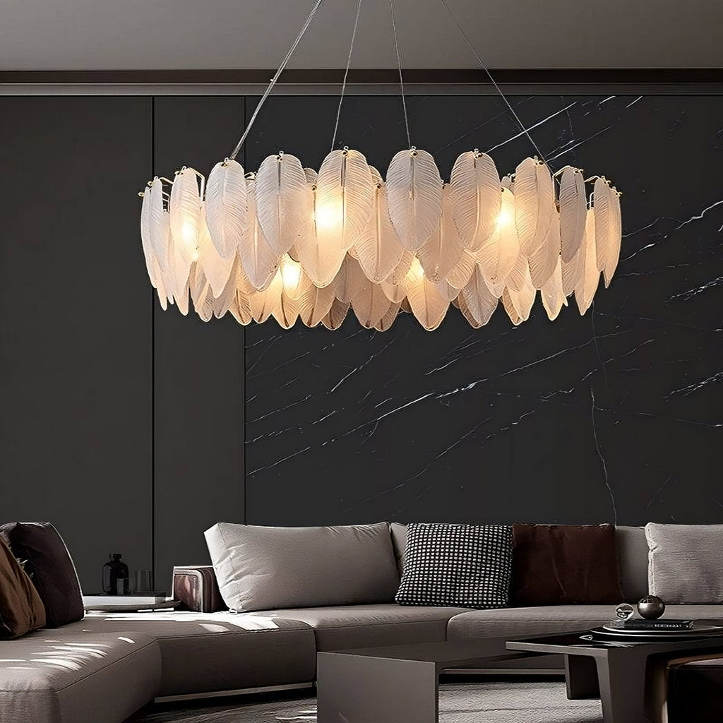 Glass chandelier - Haven Bay for dining room view 2