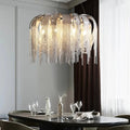 Silver Steel chandelier - Jessa Lane for dining room view 1