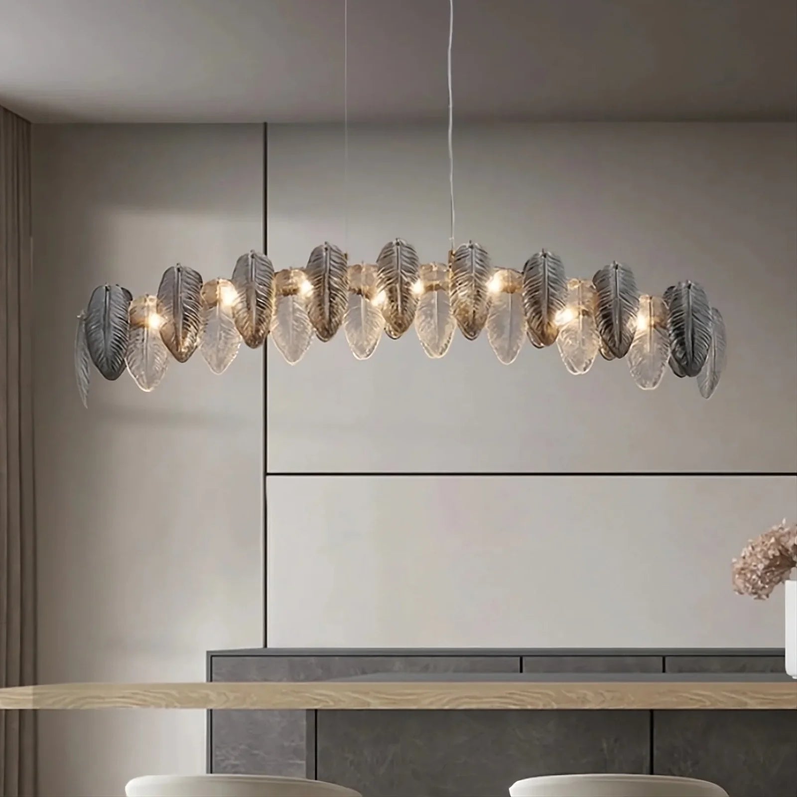 Clear Glass chandelier - Ilona Court for dining room view 1