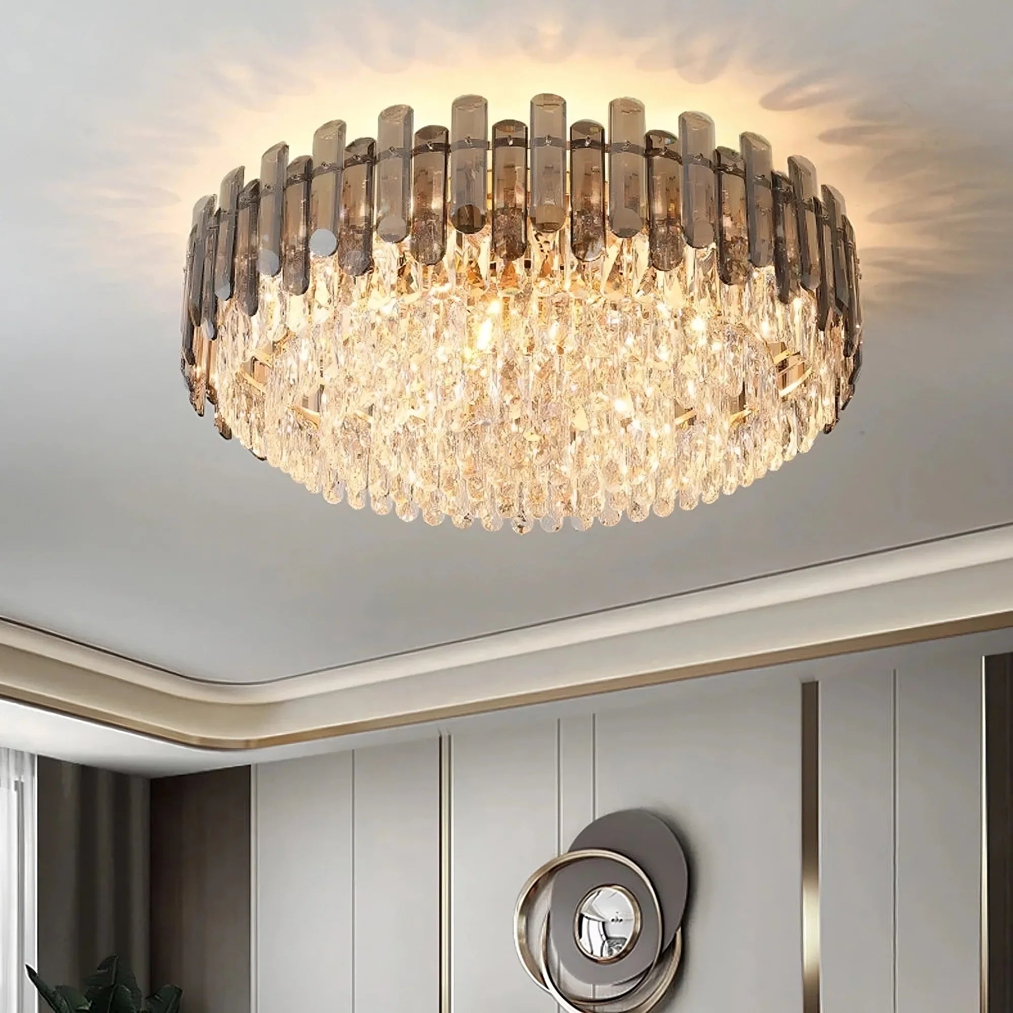 Clear Crystal Round chandelier - Fiora Bay for dining room view 2