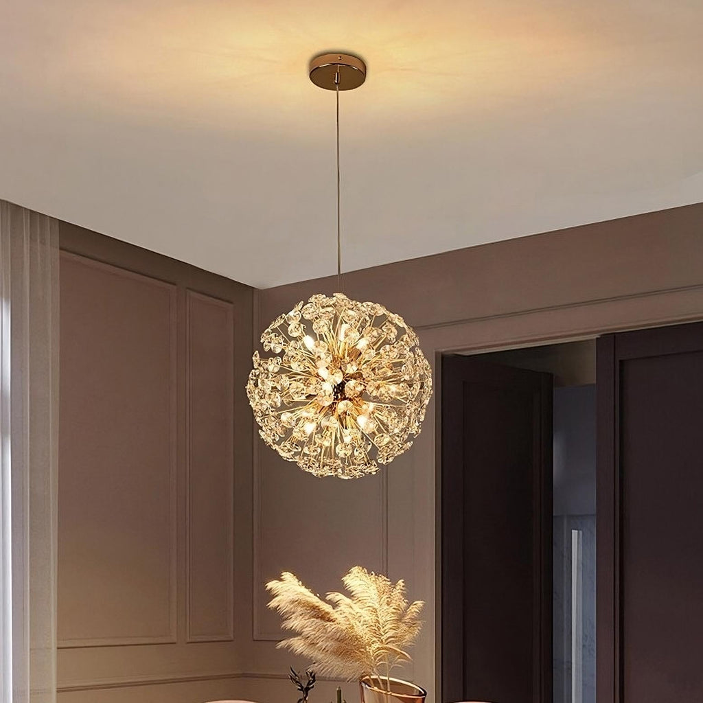 Clear Crystal Round chandelier - Lumen House for dining room view 1